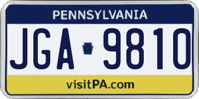PA license plate JGA9810