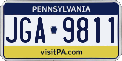 PA license plate JGA9811
