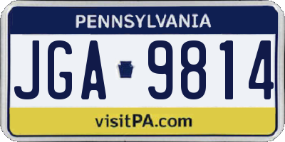 PA license plate JGA9814