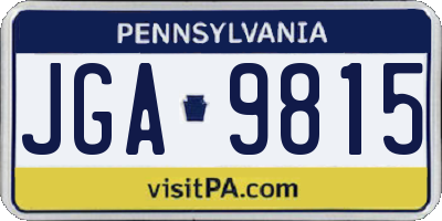 PA license plate JGA9815