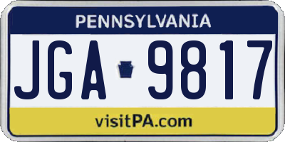 PA license plate JGA9817