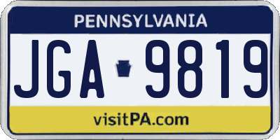 PA license plate JGA9819