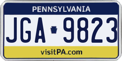 PA license plate JGA9823