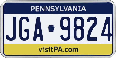 PA license plate JGA9824