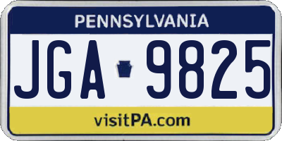 PA license plate JGA9825