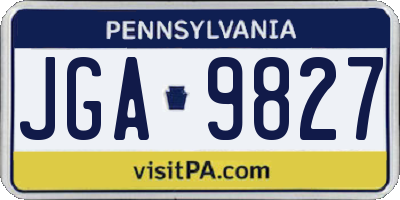 PA license plate JGA9827