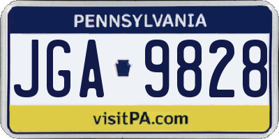 PA license plate JGA9828