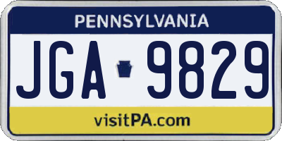 PA license plate JGA9829