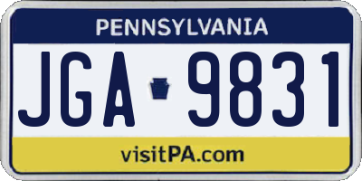 PA license plate JGA9831