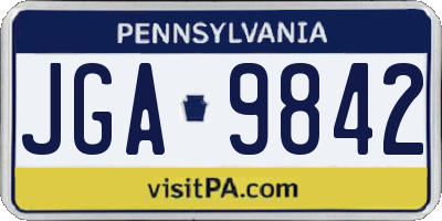 PA license plate JGA9842
