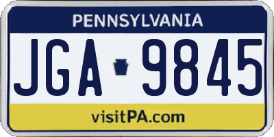 PA license plate JGA9845