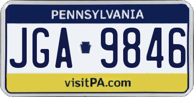 PA license plate JGA9846