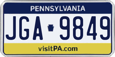 PA license plate JGA9849