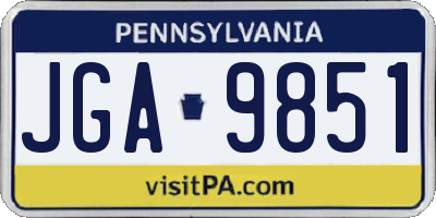 PA license plate JGA9851