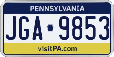 PA license plate JGA9853
