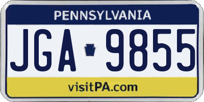 PA license plate JGA9855
