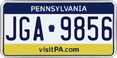 PA license plate JGA9856