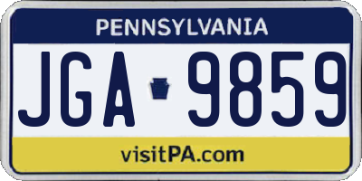 PA license plate JGA9859