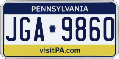 PA license plate JGA9860