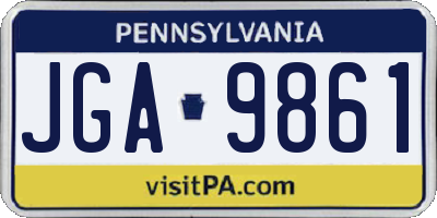 PA license plate JGA9861