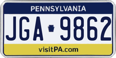 PA license plate JGA9862
