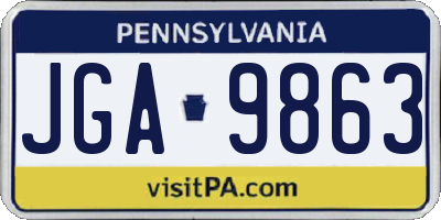 PA license plate JGA9863