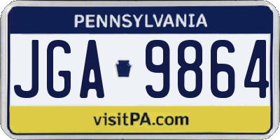 PA license plate JGA9864