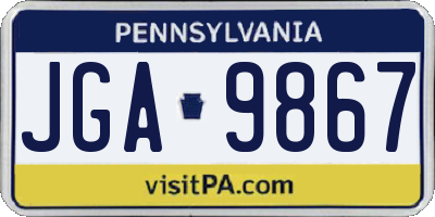 PA license plate JGA9867