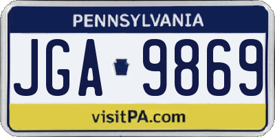 PA license plate JGA9869