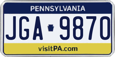PA license plate JGA9870