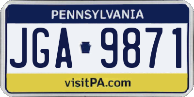 PA license plate JGA9871