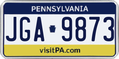 PA license plate JGA9873