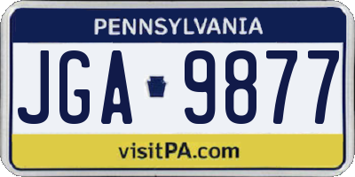 PA license plate JGA9877