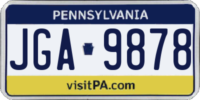 PA license plate JGA9878