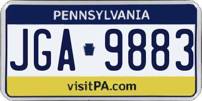 PA license plate JGA9883