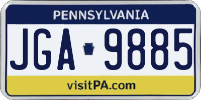 PA license plate JGA9885