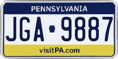 PA license plate JGA9887