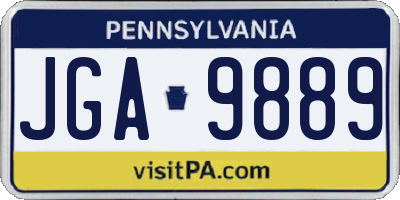 PA license plate JGA9889