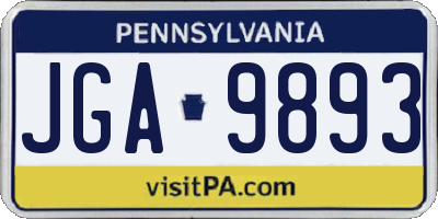PA license plate JGA9893