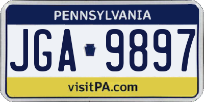 PA license plate JGA9897