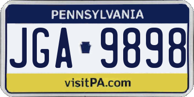 PA license plate JGA9898