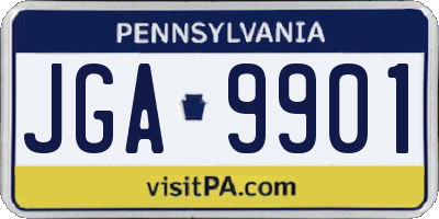 PA license plate JGA9901