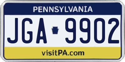 PA license plate JGA9902