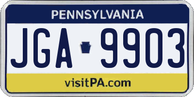 PA license plate JGA9903