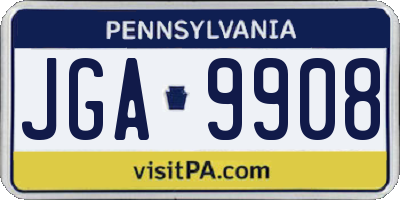 PA license plate JGA9908