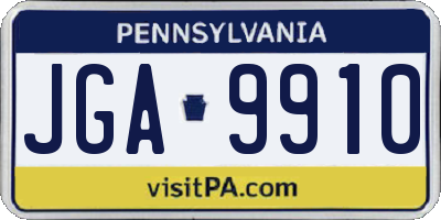 PA license plate JGA9910