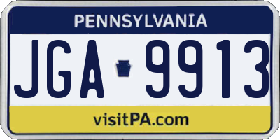 PA license plate JGA9913