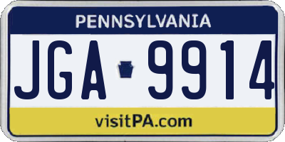 PA license plate JGA9914