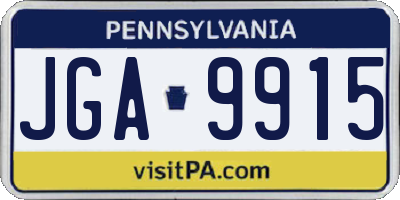PA license plate JGA9915