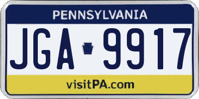 PA license plate JGA9917